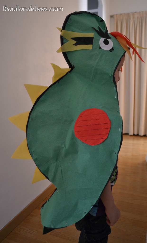 Déguisement Dragon (fille ou garçon) pour le carnaval (avec du papier crépon)