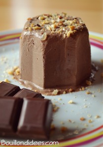 Glace chocolat-noisette sans gluten, sans lait, sans oeuf, GLO - moulée- avec sorbetière Bouillondidees