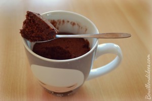 Mug cake tout choco, chocolat, sans GLO, gluten, lait, PLV, oeuf 2 Bouillondidees