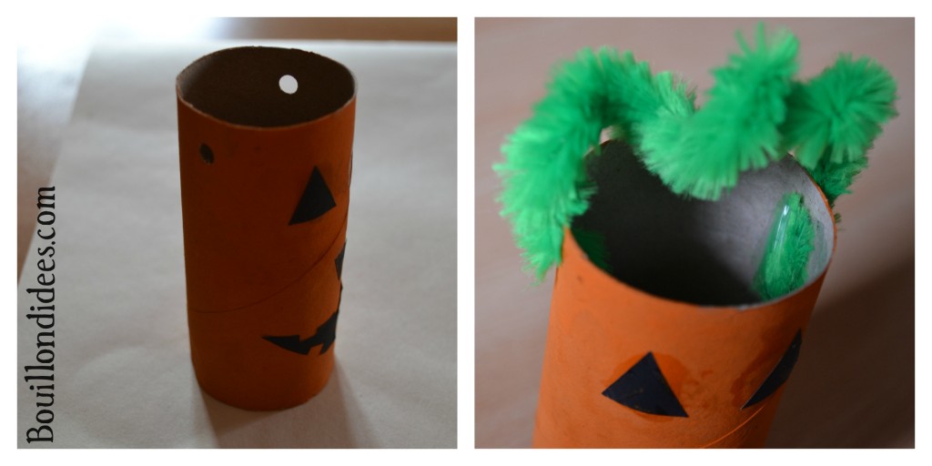 Monstres en tubes DIY rouleau papier toilette Citrouille Halloween Bouillondidees