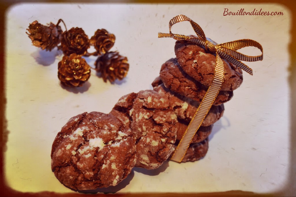 Crinkles sans GLO, biscuits croustimoelleux black& white pour Noel Bouillondidees