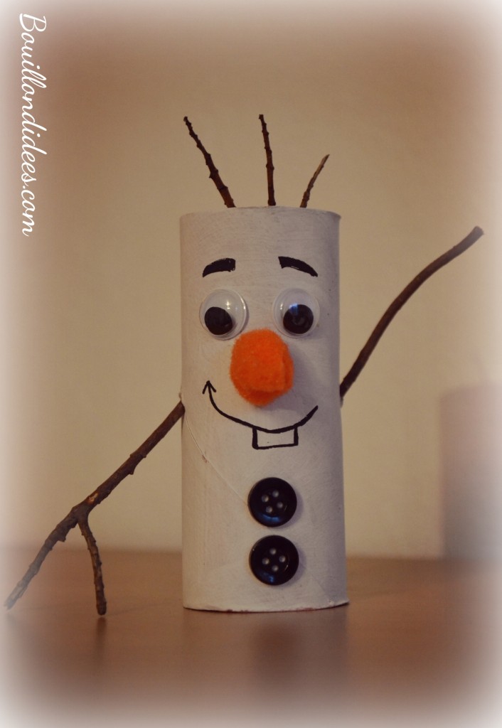 DIY Noël, bonhomme de neige Olaf reine des neiges en rouleau papier toilette Bouillondidees