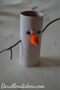 DIY Noël, bonhomme de neige Olaf reine des neiges en rouleau papier toilette montage Bouillondidees