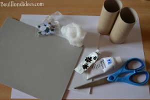 DIY Paques Lapins Lapin avec rouleau papier toilette tube papier matériel Bouillondidees