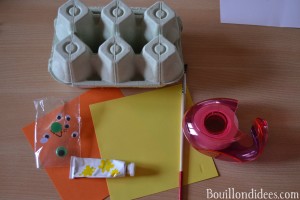 DIY Paques Poussins boîte à oeufs alvéole matériel Bouillondidees