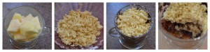 Mug crumble pomme vanille choco sans GLO (gluten, lait, oeuf) pas à pas Bouillondidees
