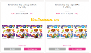 vente privée Showroomprivée bonbons Jelly Belly  sans GLO (gluten, lait, oeuf)