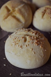Petits pains blancs rapides et sans gluten mie rond Bouillondidees