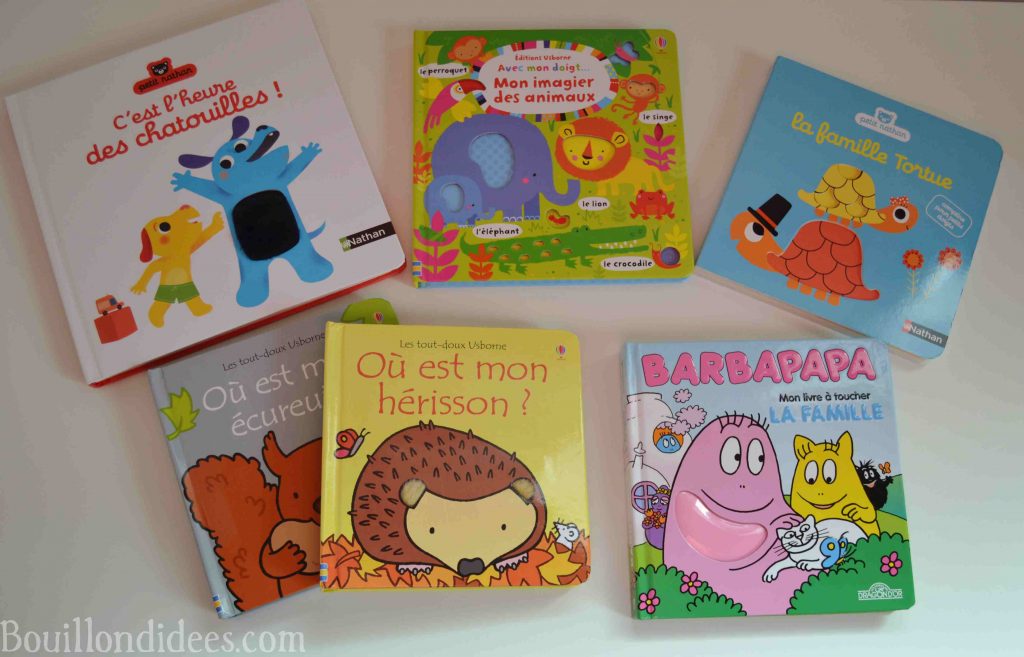 Nos idées de lecture : Livres à toucher, premiers livres de bébé (Bouillondidees)