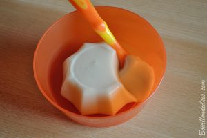 Desserts au lait infantile (Modilac Riz AR) pour bébé APLV IPLV, sans lait, sans gluten Bio-Flan Natali flan Bouillondidees