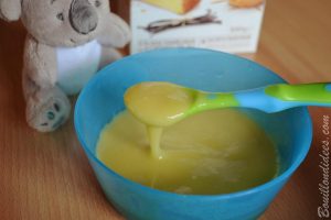 Desserts au lait infantile (Modilac Riz AR) pour bébé APLV IPLV, sans lait, sans gluten crème flan Impérial Bouillondidees