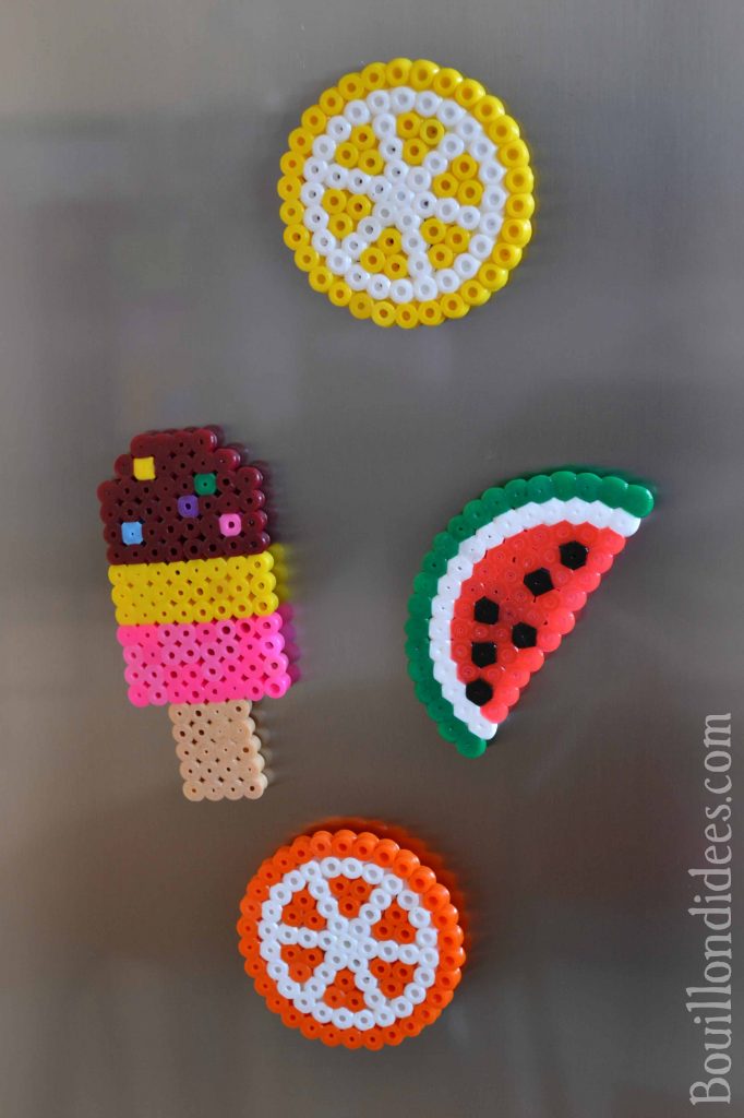 DIY fabriquer des magnets en perles à repasser HAMA pour le frigo (Bouillondidees)