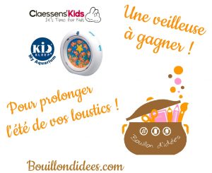 Veilleuse bébé My aquarium Claessens’Kids Bouillondidees Concours