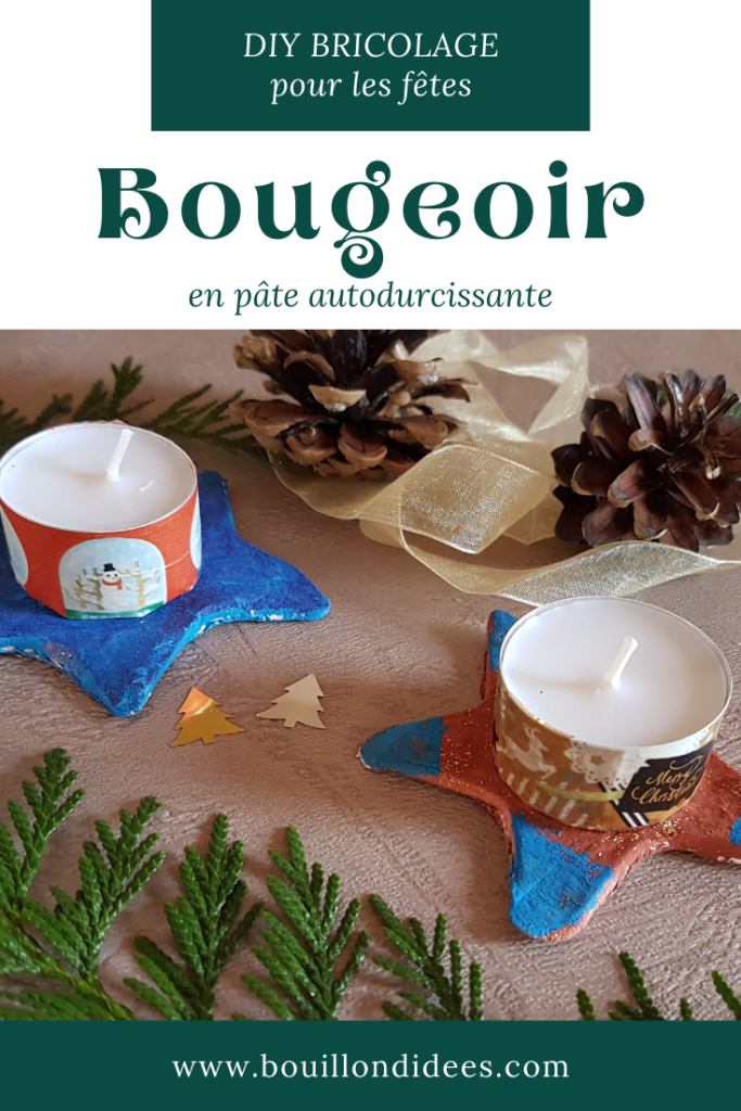 activités manuelles Noël Bougeoirs en pâte autodurcissante pour les fêtes à retrouver sur Pinterest